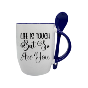 Blue Ceramic Mug With Spoon - Yoli Creations - Topsite SA