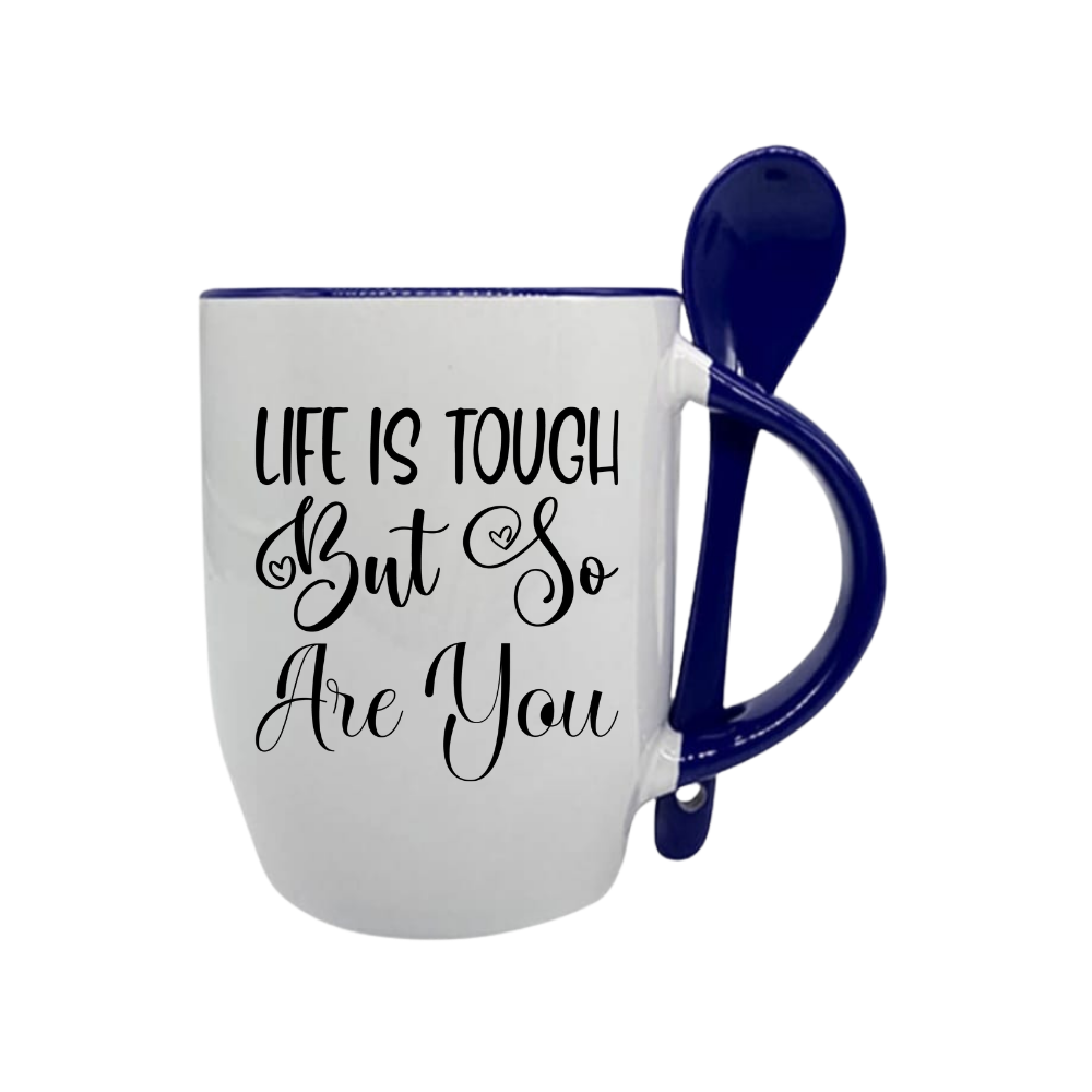 Blue Ceramic Mug With Spoon - Yoli Creations - Topsite SA Blue Ceramic Mug With Spoon - Yoli Creations - Topsite SA